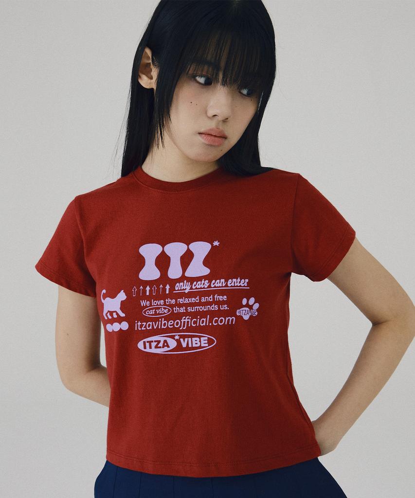 Isjabaibeu Itz Official Logo Crop T Shirt - Red