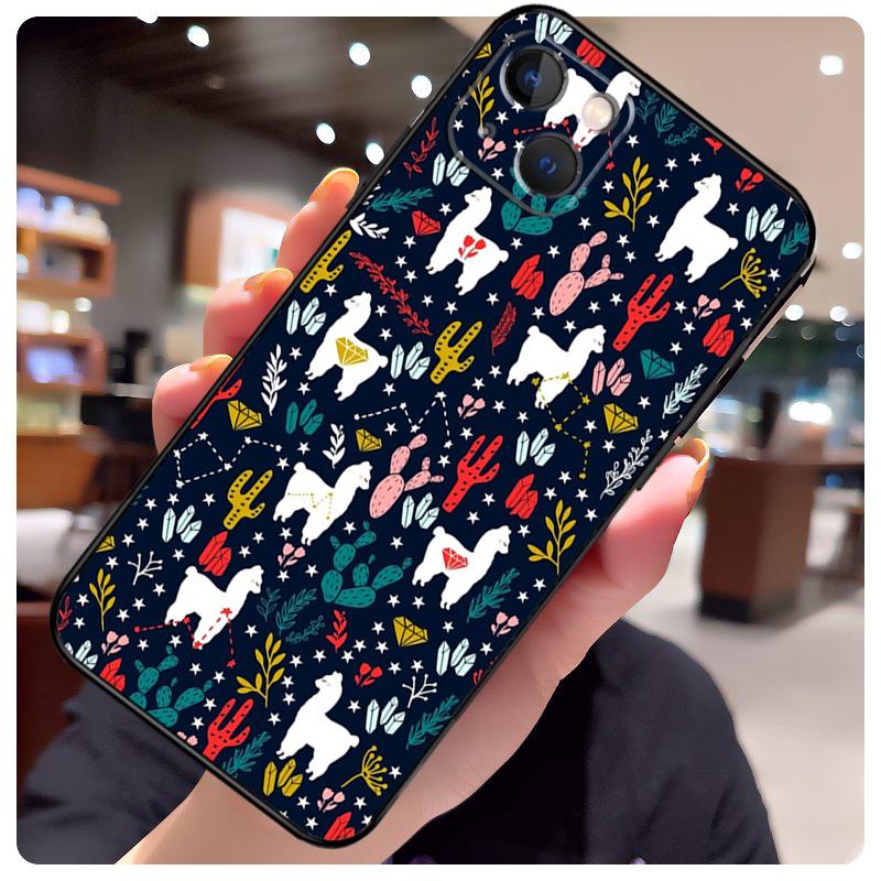 Llama Alpaca Pattern Case For iPhone 15 Pro Max 14 13 12 11 16 17 Pro Max Mini 15 16 Plus 16e 17 Air Phone Cover
