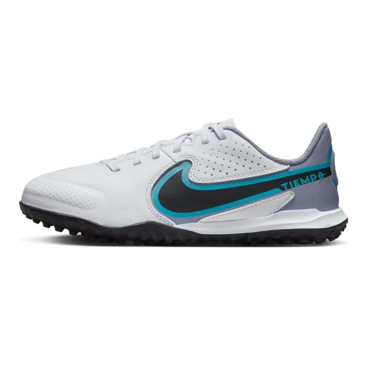 Nike Tiempo Legend 9 Jr Academy TF Artificial Turf Non-Slip Durable Low-Top Soccer Shoes Kids sneaker White Blue Black DA1328-146