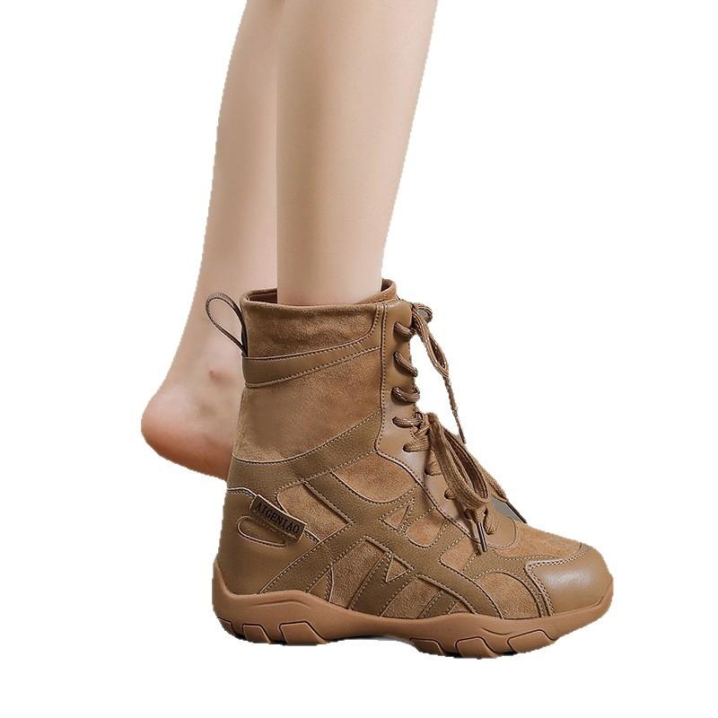 Inner height increase of 9 cm Martin boots women's 2025 new outdoor hiking shoes retro platform western boots short boots