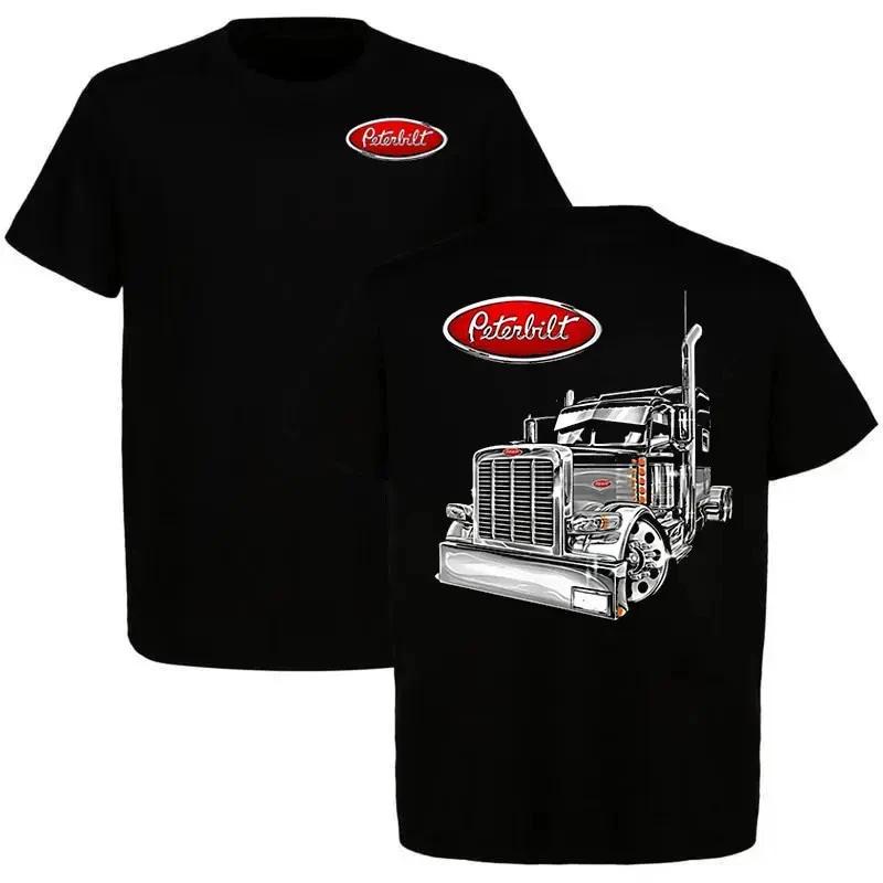 Peterbilt Semi Truck Chrome Graphic T-Shirt – Classic Big Rig Diesel Tee, Trucke XXXXL