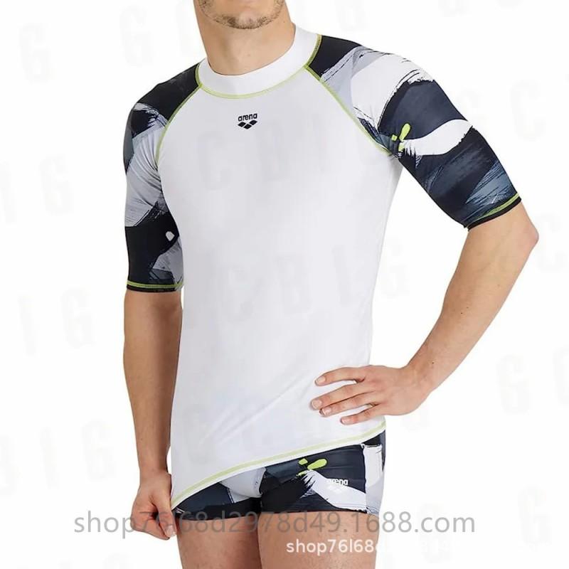 Mens UV Protection Long Sleeve Rash Guard Surfing Diving Swimming Water Sports Sun Quick Dry