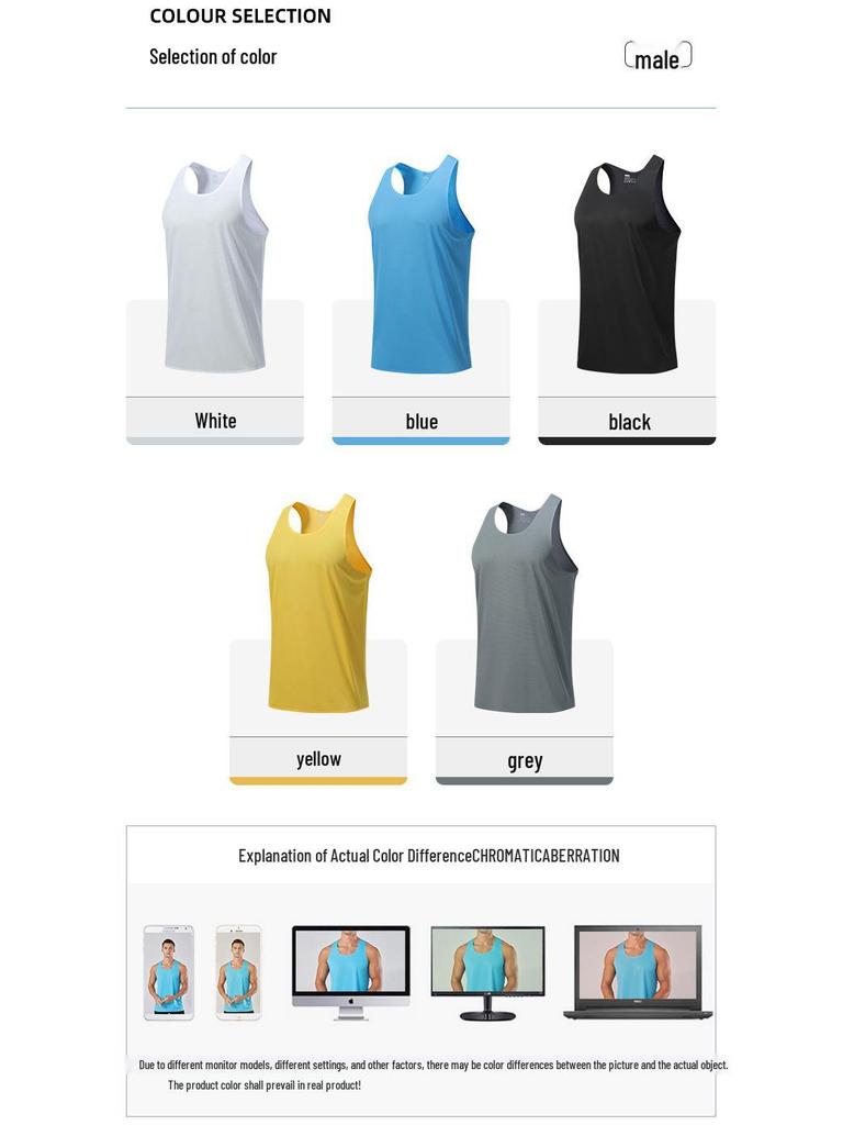 Men's Lightweight Quick-Dry Sports Vest - Breathable Unisex Sleeveless Running & Training Top
