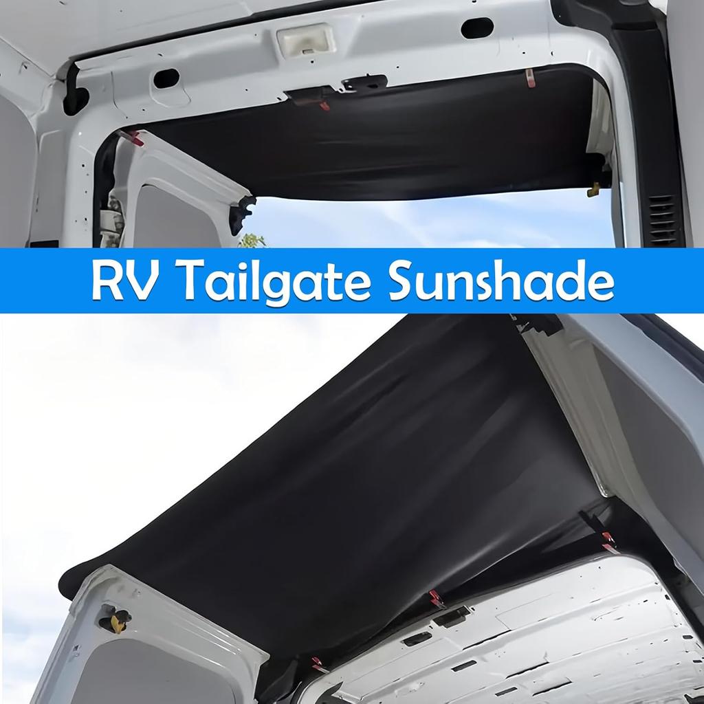 RV Rear Awning Shade Premium UV Resistant Waterproof Oxford Fabric RV Tailgate Canopy Sun Shelter with Easy Installation for Camping, Travel &