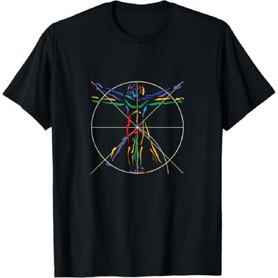 Anatomy DaVinci Vitruvian Man Chakra Colors T-shirt T-Shirt