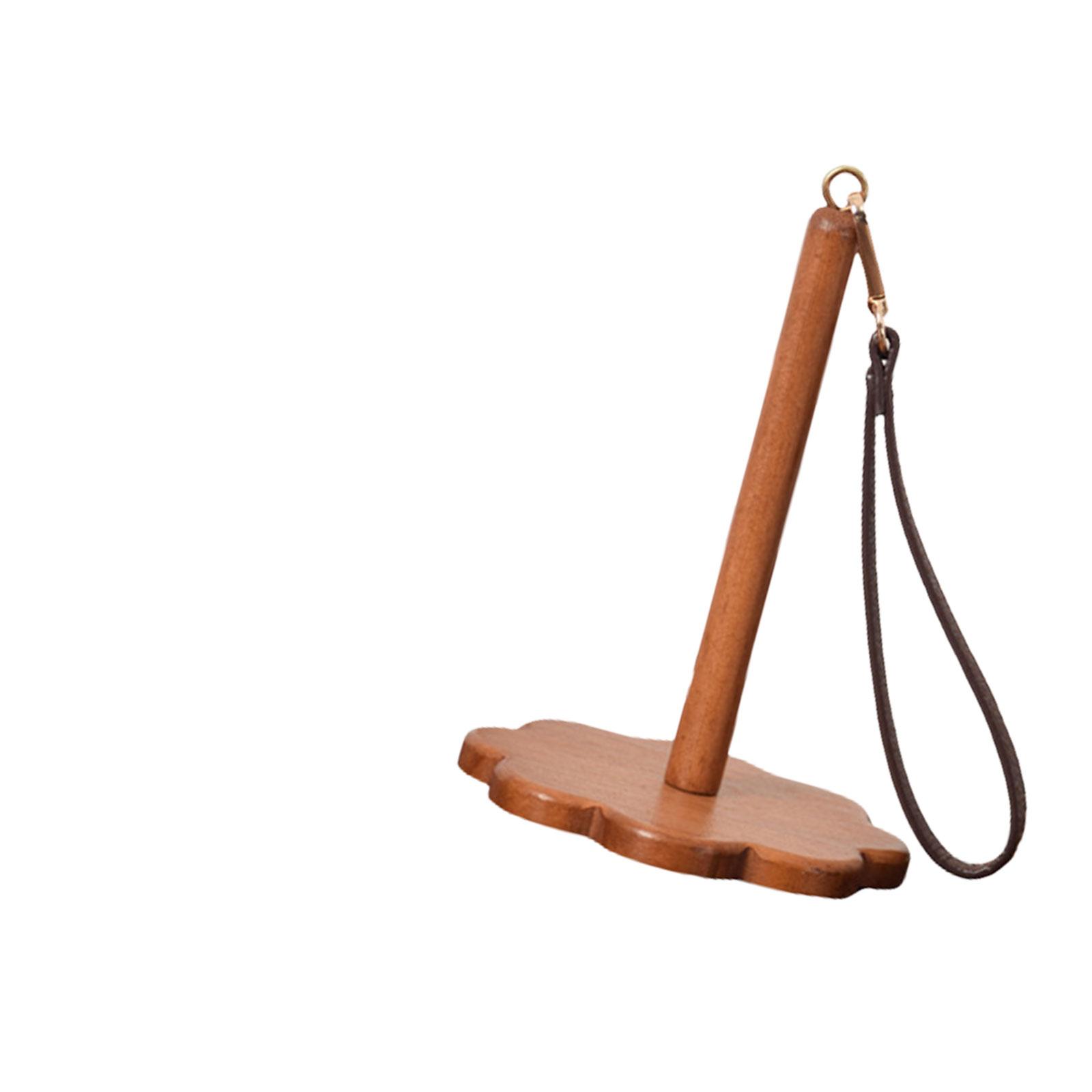 

Деревянный органайзер для пряжи с браслетом, портативный держатель для пряжи на запястье с кожаным ремешком, аксессуары для вязания крючком и спицами 1