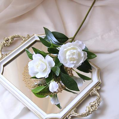 Artificial Flower Faux Gardenia Simulation Blooms for Wedding Decor Table Centerpiece Home Living Room Bedroom Adornment