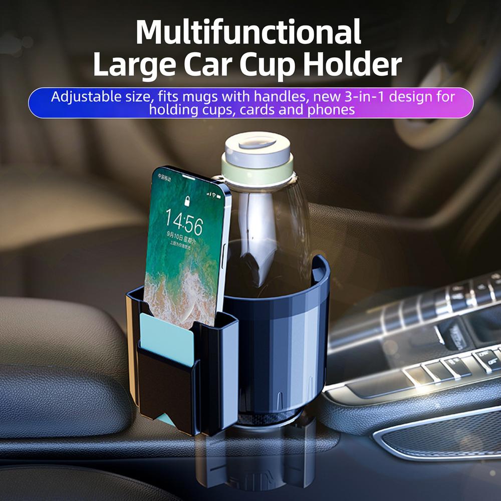 New Multi-purpose Car Cup Holder with Phone Box and Card Slot Modified Coaster for Automotive Use Drink Rack Cup Holder