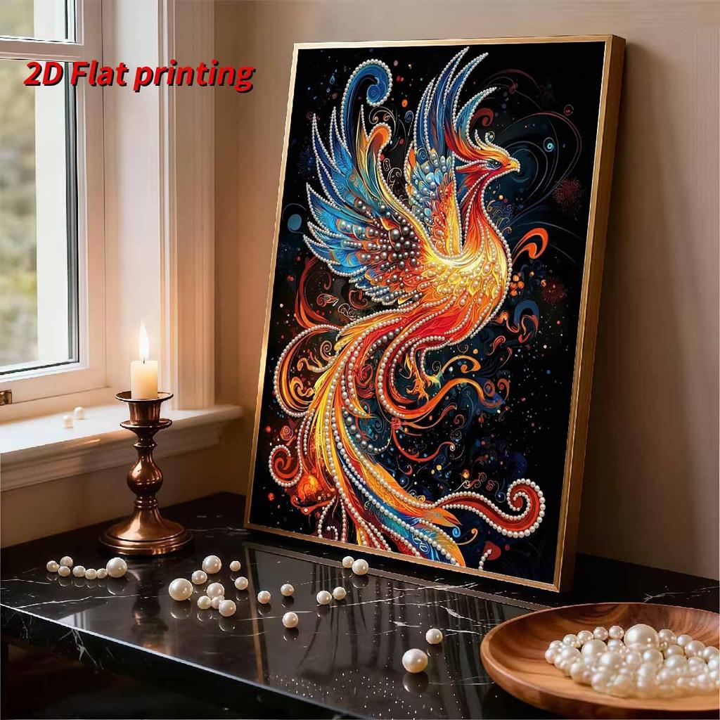 DIY Pearl Painting Set Phoenix Pattern Home Decoration Handmade Sticky Diamond Creative Canvas Pearl Art Painting Crafts Perfect Gift