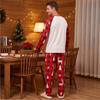 Family Matching Loungewear Set with Christmas Print, Round Neck, Long Sleeve and Pants