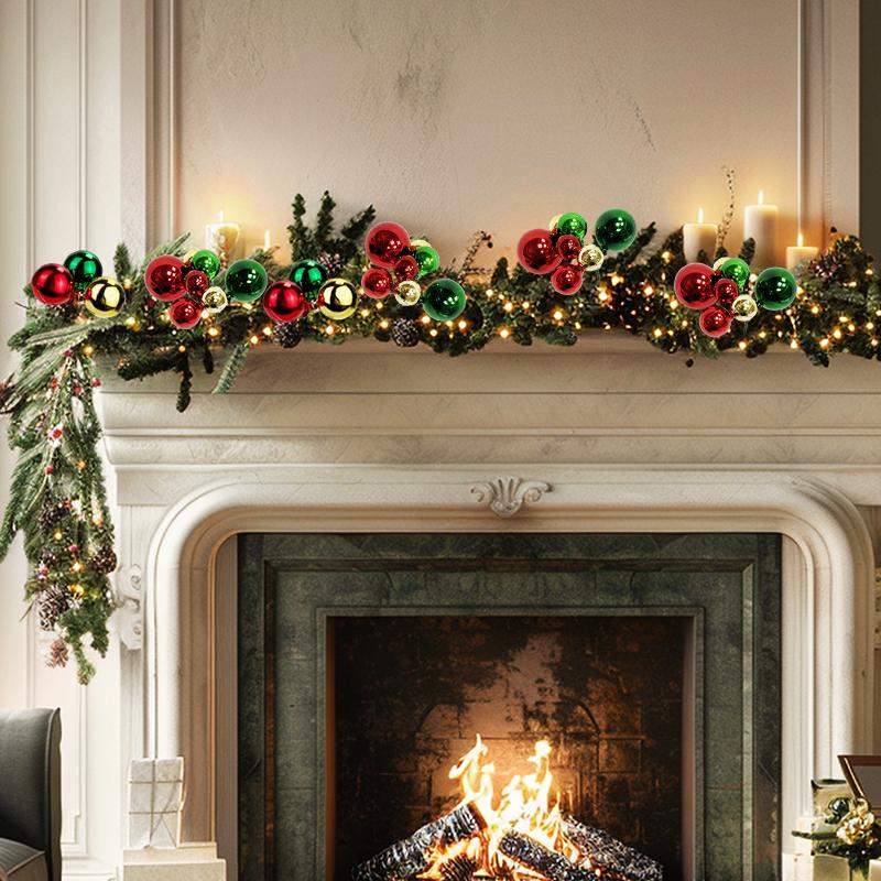 1PC Plastic Garland Christmas Decorations Festivlas Colorful Ball Branches Holiday Decoration Supplies 2 Styles