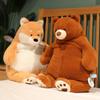 Stuffed Lazy Bear Doll Soft Brown Bear Plush Toy PandaDuckShiba Inu DogTiger Animal Toys Baby Sleep Pillow Kids Girl Gift