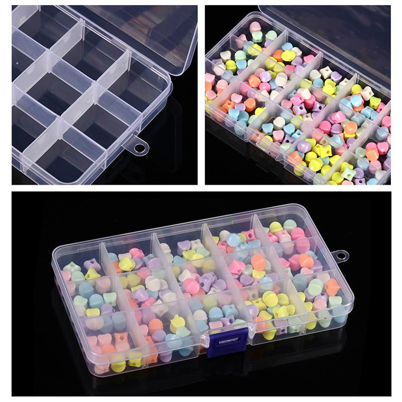1PC Transparent Plastic Storage Case 10/15/24 Grids DIY Compartment Adjustable Container for Jewelry Earring Household Tools ZYF