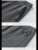 Men's Ice Silk Summer Casual Sports Suit with Graphic Text and Drawstring Shorts