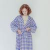 Sunday Lounge Women S Blue Water Check Robe Swjjagn0029