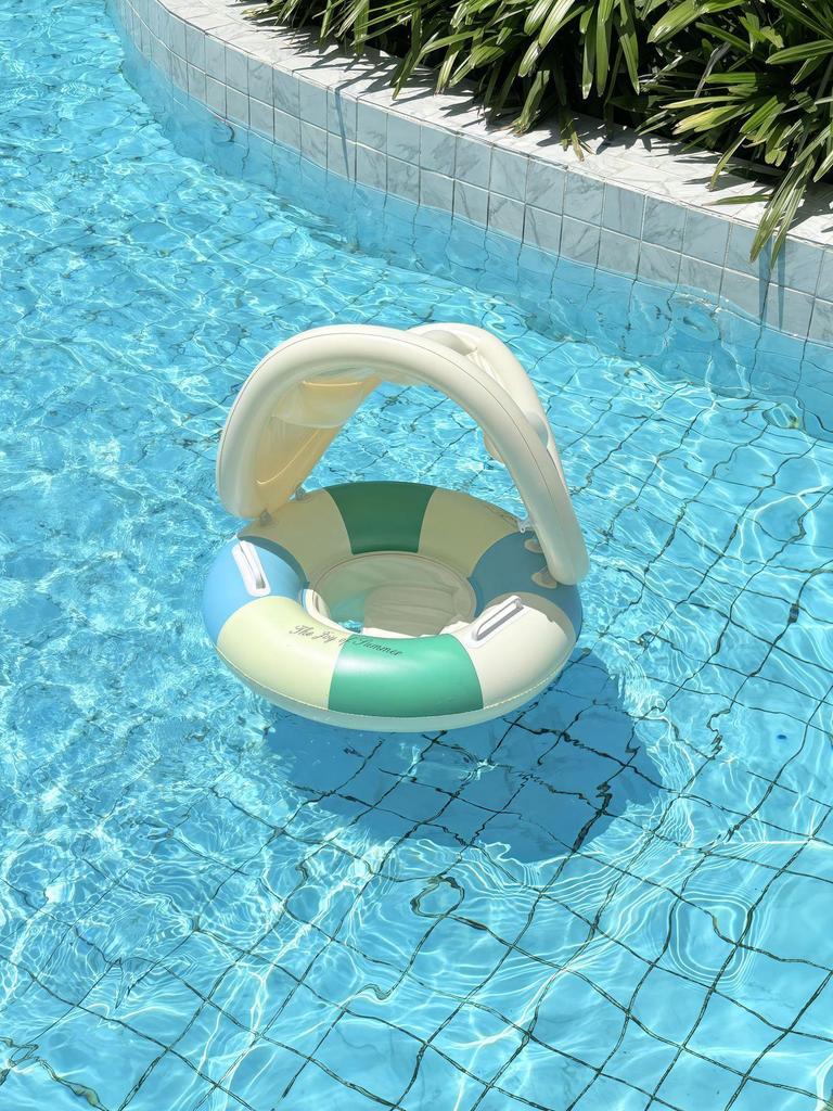 Xiao Lv Inflatable Baby Swim Ring with Removable Sunshade Canopy