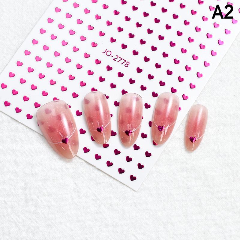 

Holographic 3D Mini Heart & Star Nail Stickers Shiny Red Gold Silver Blue Rhinestone Adhesive Nail Art Decals A2