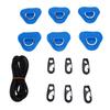 Stainless Steel D Ring Patch Kit Triangular with Elastic Cord Hooks D Ring PVC Patch for Inflatable Boat Raft Dinghy