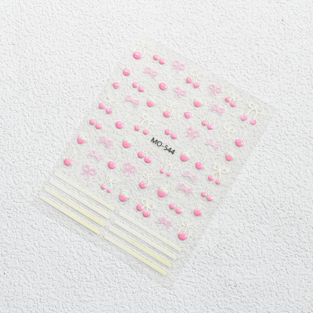 

Mint Cherry 3D Nail Art Stickers - Fresh Cherry Bow Jelly Design
