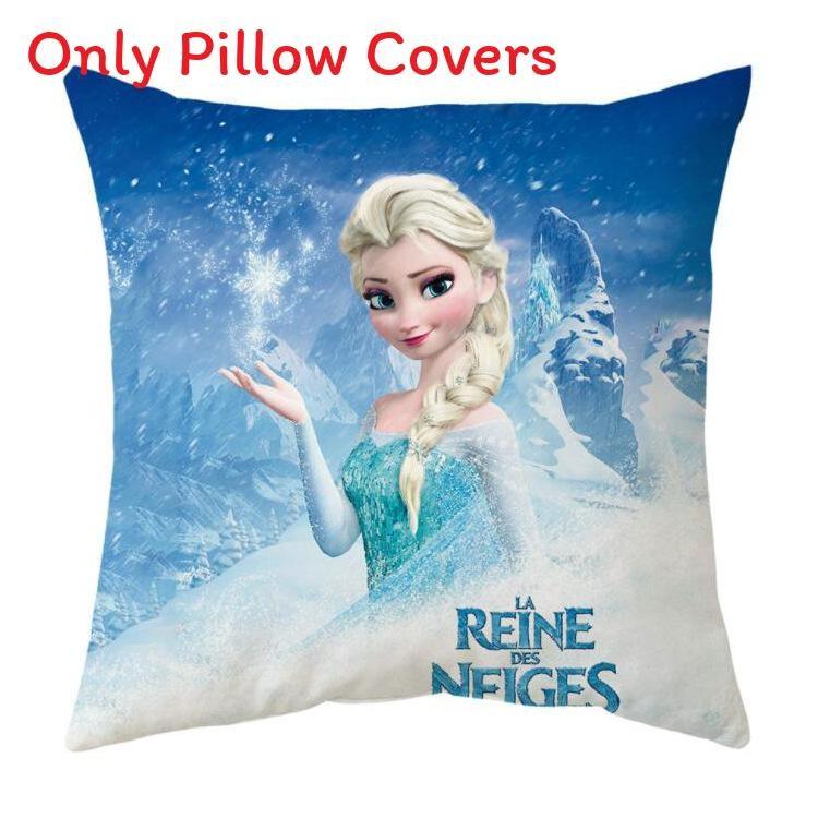 The Frozen Snow Queen Cartoon Cushion Cover Linen Material Cozy Spaces Home