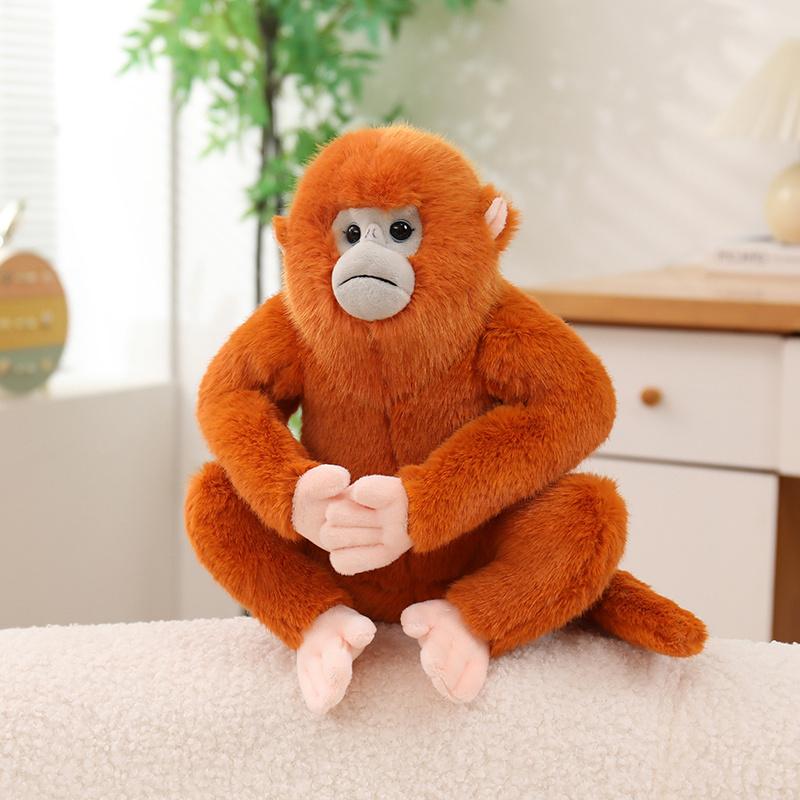 Sing Sing Simulation Peluche Jouet Peluche Bras Longs Animal de Zoo Poupée Moelleuse Marron Orange Compagnon Apaisant Cadeau