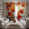 2pc Autumn maple leaves with orange and red autumn leaves pattern curtains   polyester fabric   suitable for bedroom living room