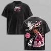 Anime BLEACH Kyoraku Shunsui T-shirt Harajuku Vintage Lavato T-shirt Estiva Manica Corta Girocollo Cotone Magliette Abbigliamento Uomo
