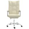 Office Chair with Reclining Function Cream Faux Leather