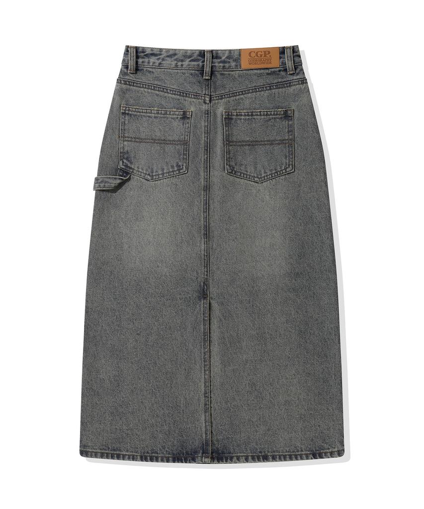 Code Graphy (Women) Denim Long Skirt_Vintage Blue