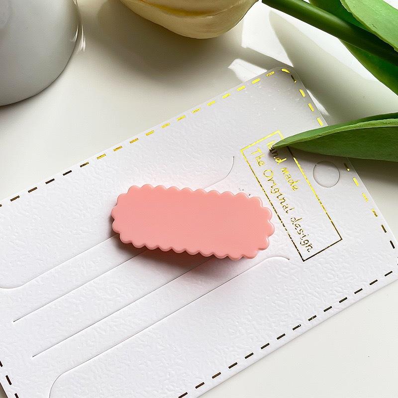Simple Glossy Candy Color Plastic Two-End Round Lace Oval Wave Clip U-Shaped Wave DIY Handmade Hair Clip Material