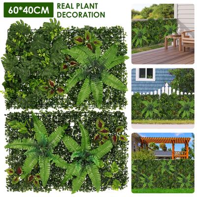 1/2 Pcs Artificial Plants Wall Panel Plastic Weather Resistant Faux Hedge Panels for Outdoor Home Garden Balcony Lawn Decoration