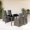 VidaXL Garden Bistro Set 5 Pcs Grey Cushions Poly Rattan 3277167