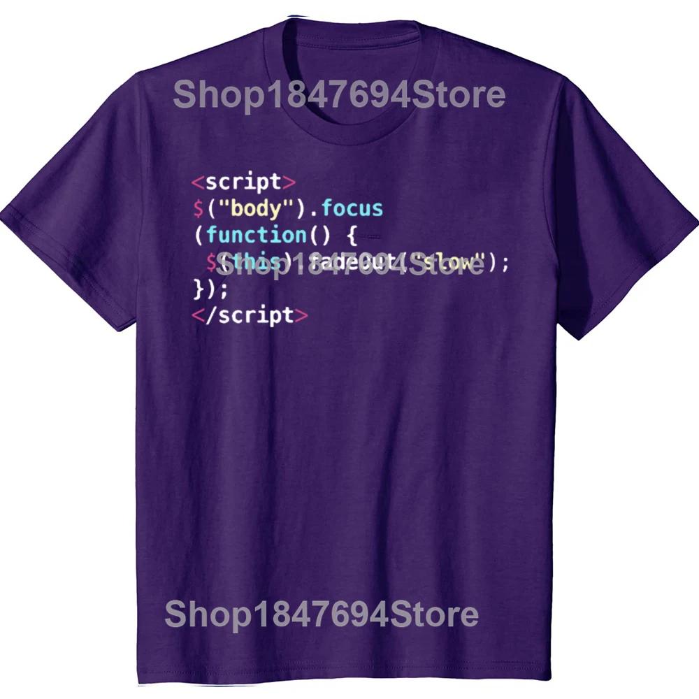 Javascript Code Programmers Geek T Shirts Summer Graphic Cotton Streetwear Short Sleeve Birthday Gifts T-shirt Mens Clothing