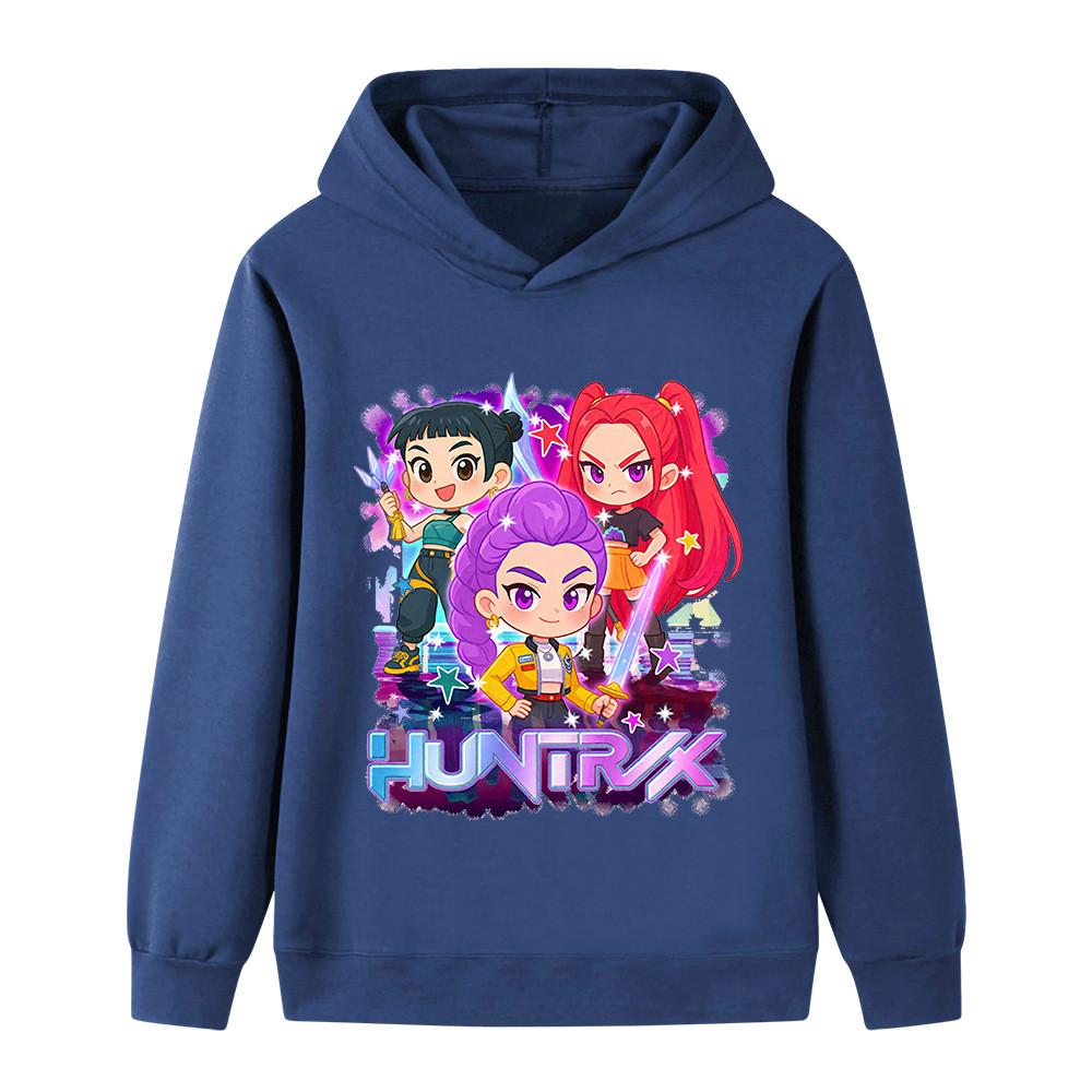 B1222 Kids Boys Girls Kpop Rumi Zoey Mira Print Long Sleeves Hoodie