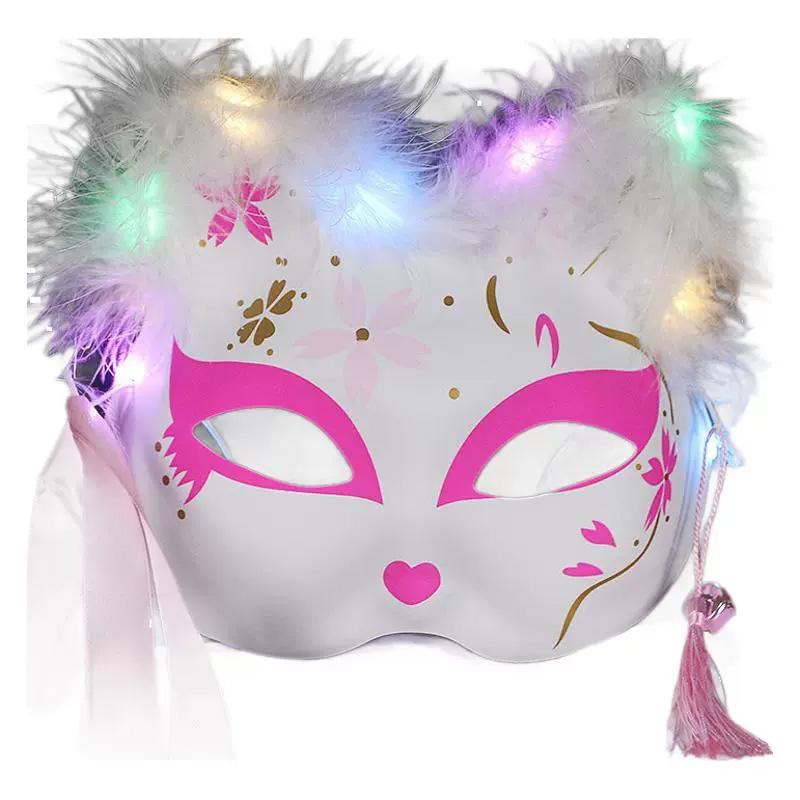 1PC Masquerade Celebration Multiple Styles Fox Mask Shining Cosplay Mask Anime Scenes Cat Mask Half Face