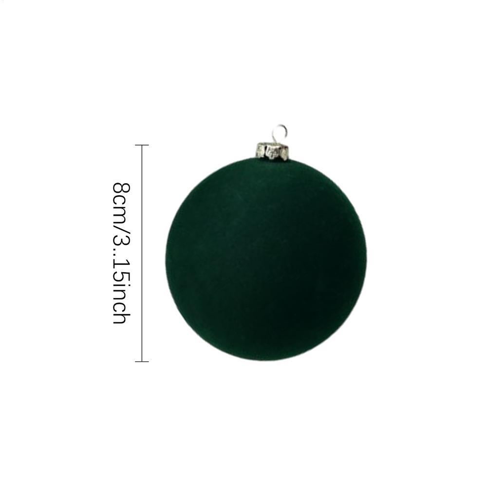 

12pcs/box Velvet Christmas Balls Flocked Tree Balls Pendant Ornaments Luxurious Design Decoration for christmas decorations 8cm зелений