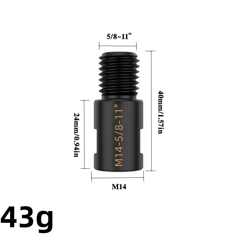 M10 To M14 Angle Grinder Adapter, Cross Drill Hole Opener Conversion Rod, 5/8-11 American Thread
