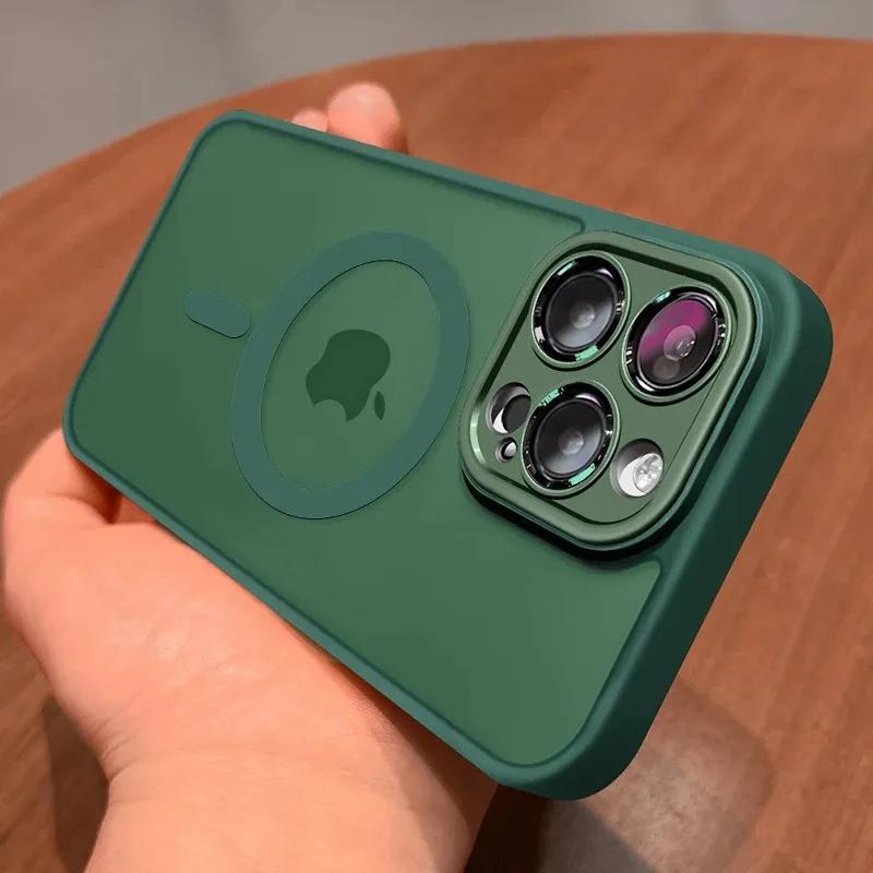 Slim Clear Magsafe Case for iPhone 15 16 Pro Max 13 12 11 14 Plus Cases Magnetic Wireless Charge Translucent Shockproof Cover