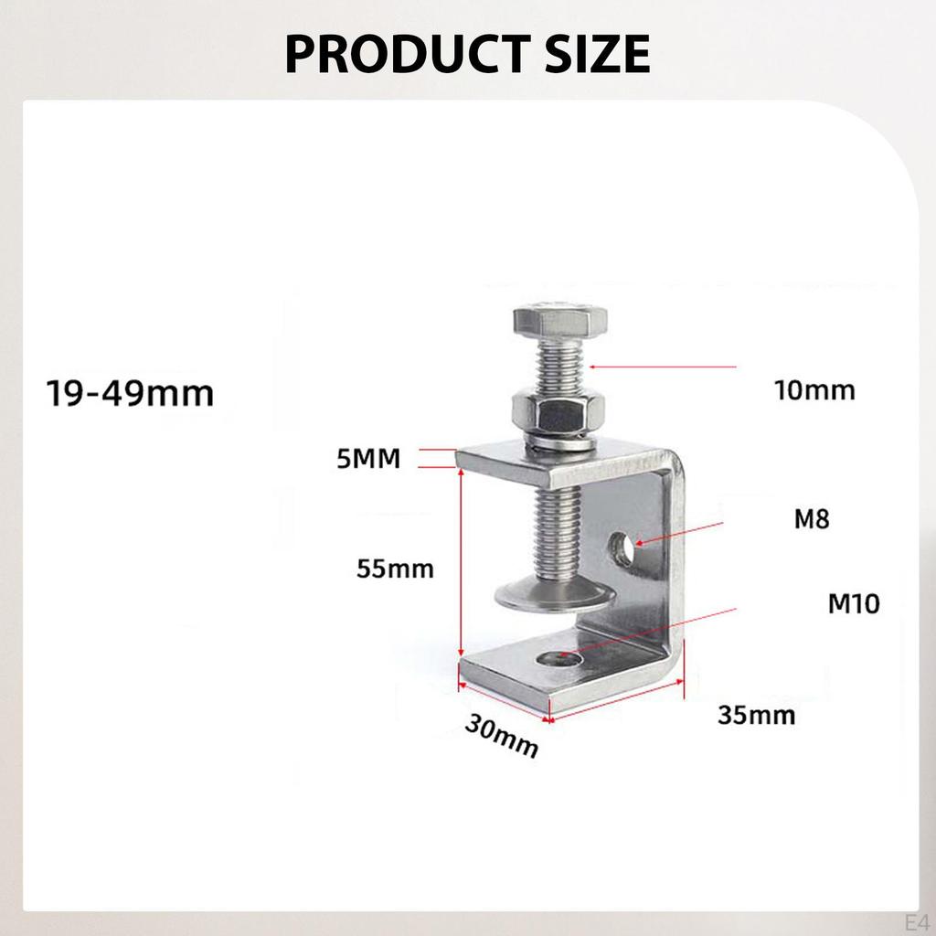 Heavy Duty Metal U Clamp Adjustable Automotive Repair Tools Stable Stainless Steel C for