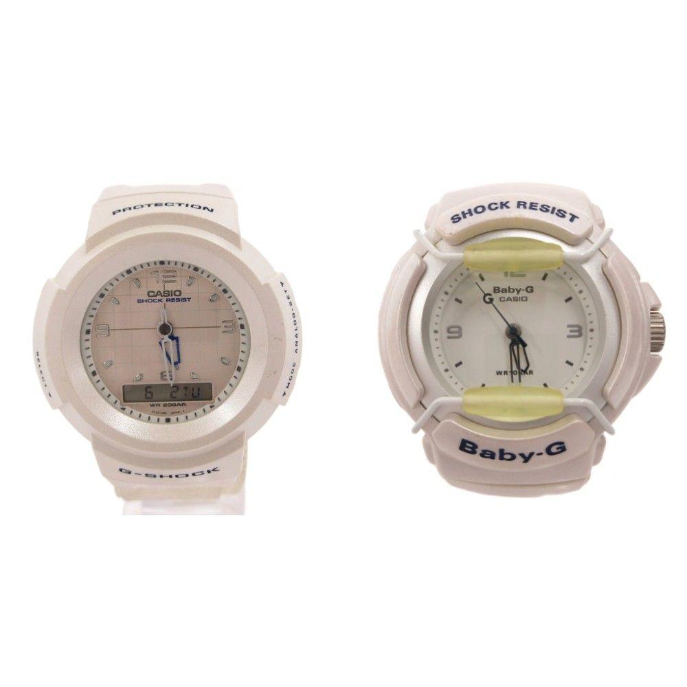 Used Casio G-SHOCK 2-piece set Baby-G 1999 Christmas Limited Lovers Collection Pair Quartz Digital Analog White White /TQ