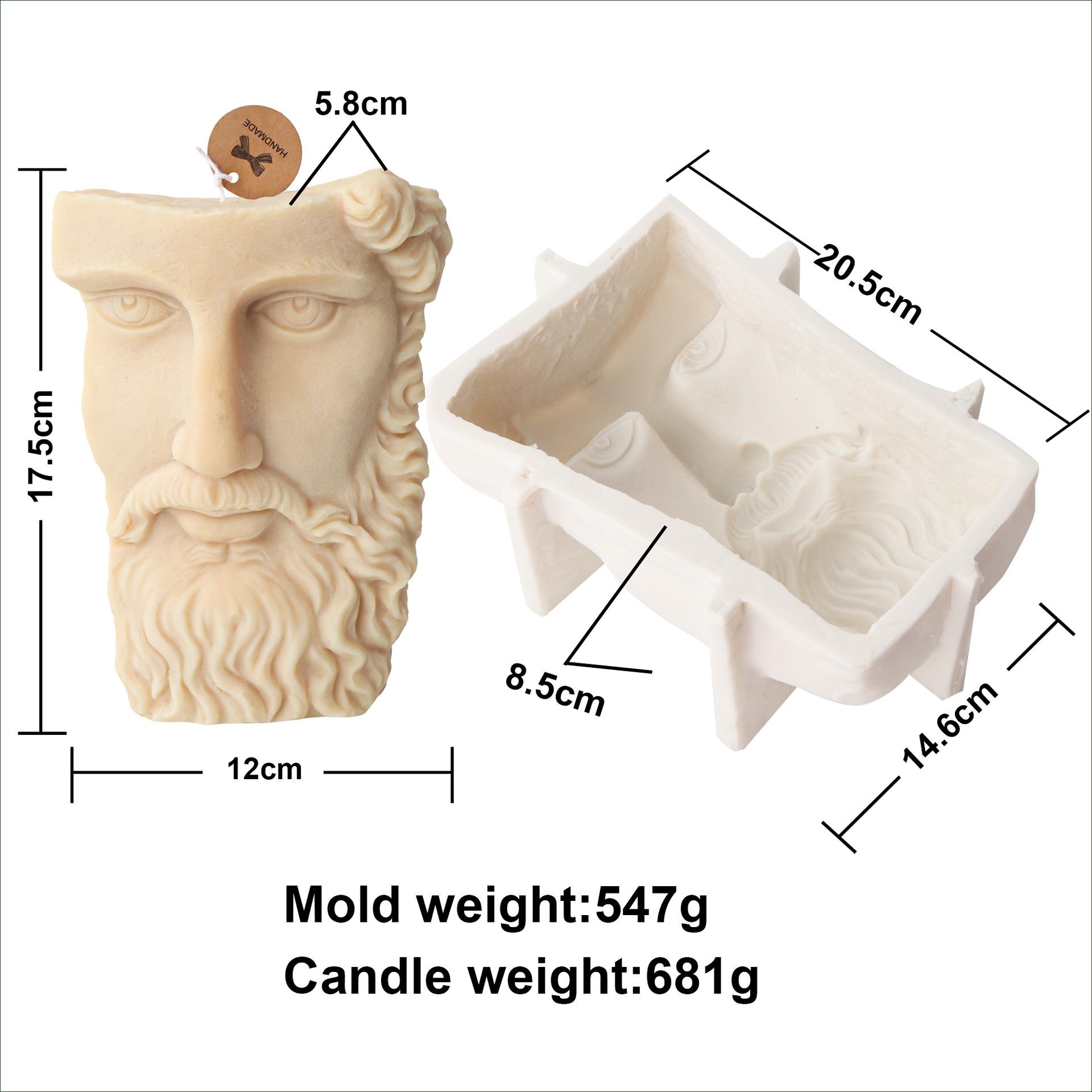 

Большая греческая скульптура половины головы силиконовая форма для свечи абстрактное искусство половина лица бородатый мужчина статуэтка силиконовая форма настольное украшение