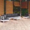 7-piece Garden Set with Cushions Solid Pine Wood