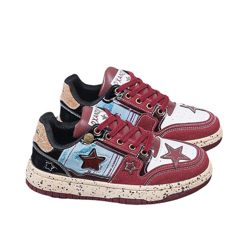 Spring and Summer New Retro Flat Bottom Versatile Distressed Sneakers Special-Interest Design Sports Leisure Shoes