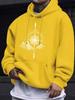 Men's casual hooded sweatshirt for autumn and winter, geometric compass print, outdoor casual fitness long-sleeved top