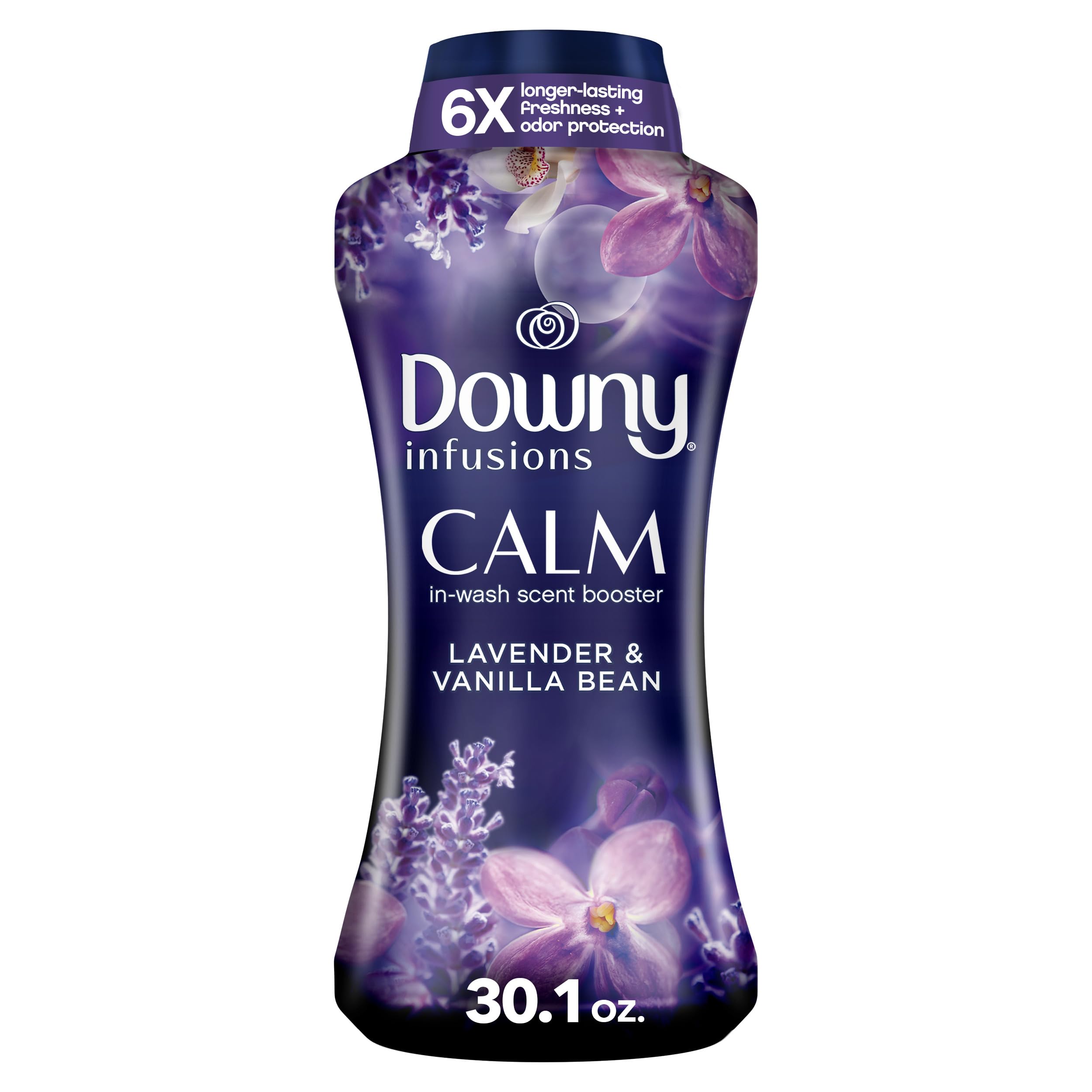 

Downy Infusions In-Wash Laundry Scent Booster Beads, Calm, Soothing Lavender and Vanilla Bean Scent, 30 oz
