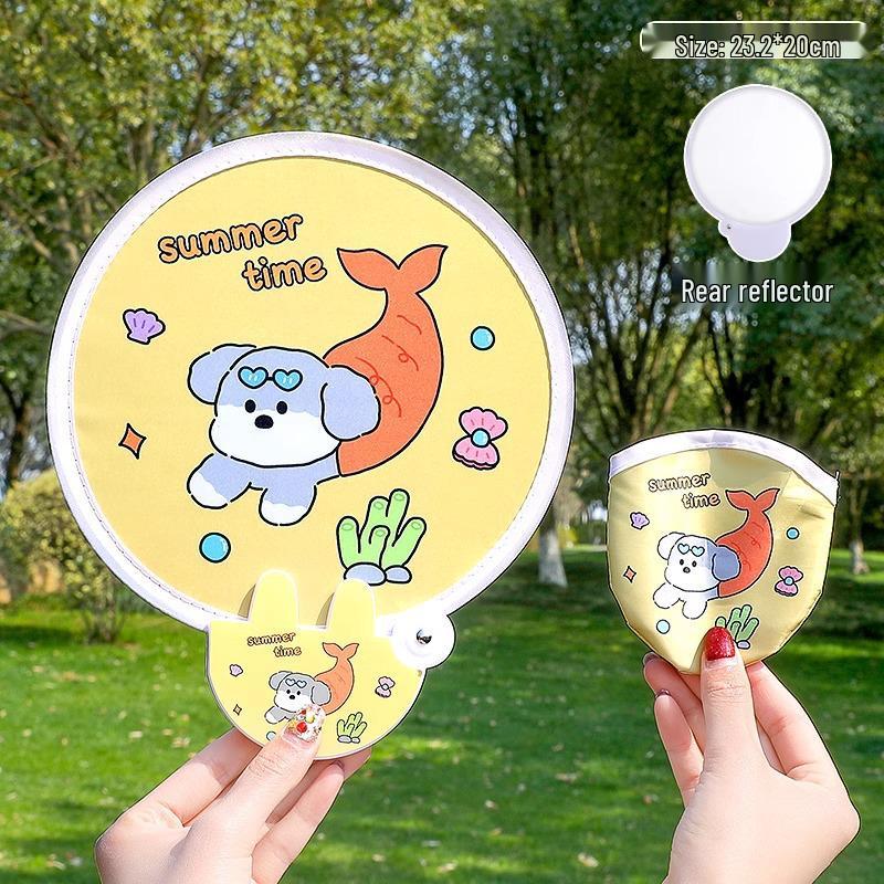 

Портативный мультяшный складной веер с отражателем и селфи-подсветкой