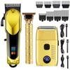 Professional Retro Hair Clipper Set: Mother-Child Edition with Engraved Electric Design