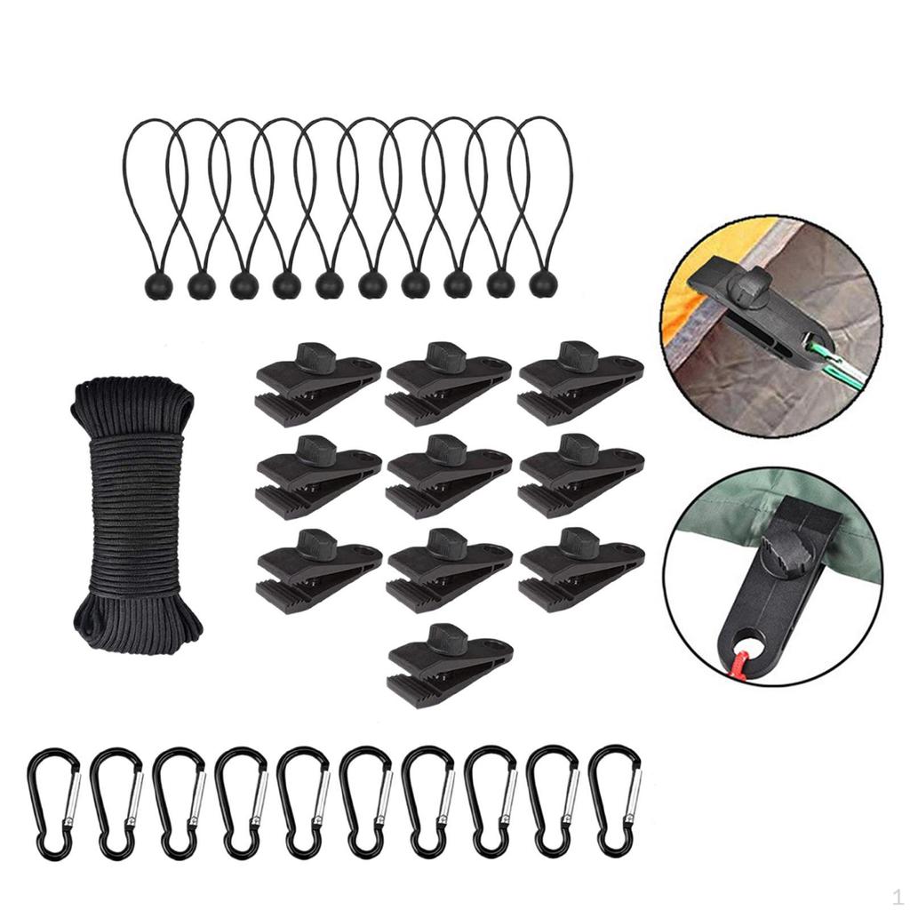 Awning Tarp Clips Buckle Carabiner Heavy Duty Camping Tent Clamps for Tarpaulin