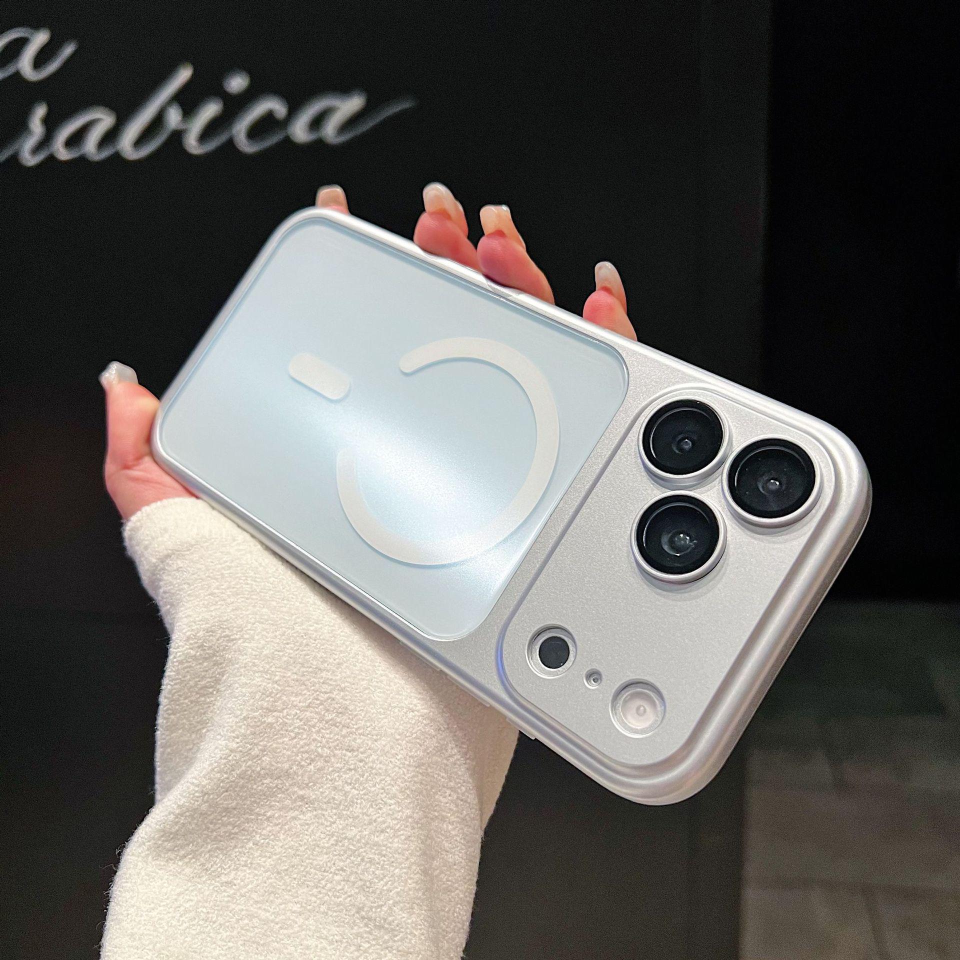 

Energetic Magnetic 2-in-1 Phone Case for Apple 17 Pro Max with Trendy Acrylic Lens Film 13/14 iPhone 15 PRO Max циан