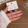 Exquisite Flash Zircon Bow Stud Earrings Women's Light Luxury Earrings Long Fringed Ear Jewelry